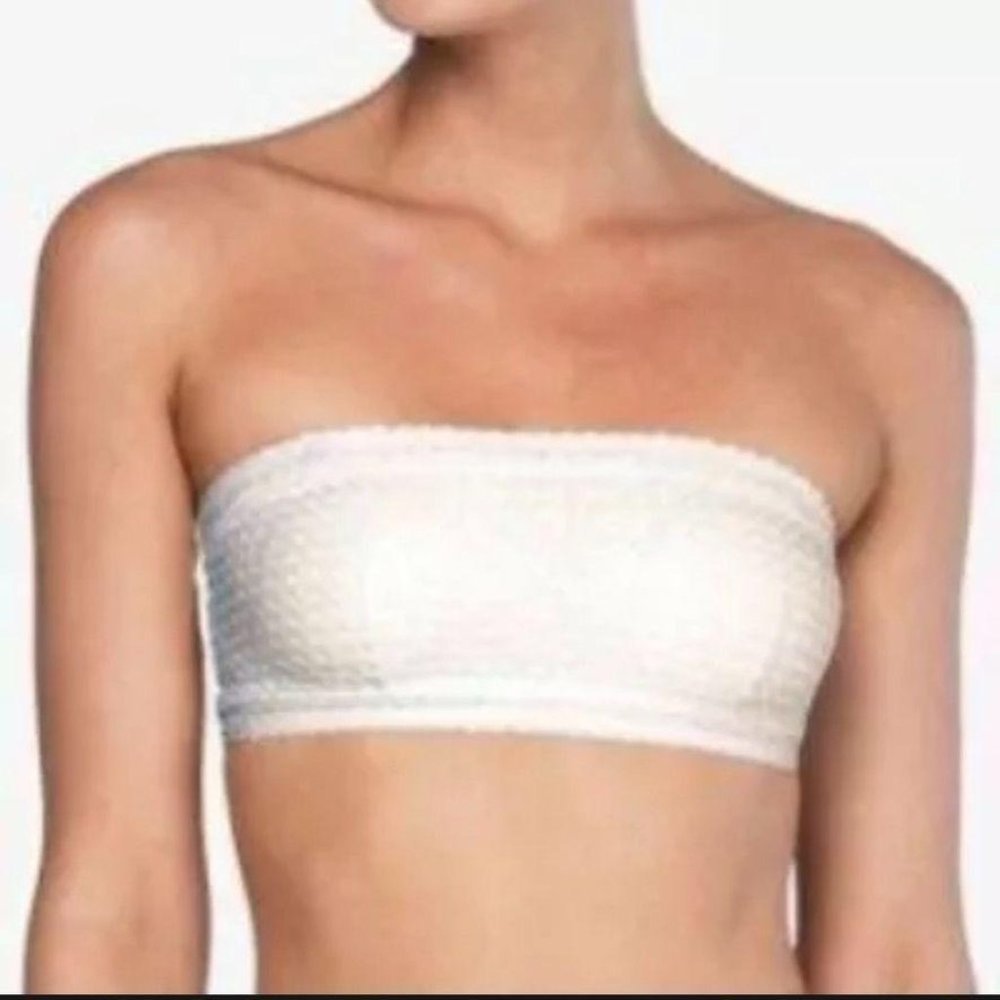 Peony Women's Bikini Top Size 2 Bandeau Off White